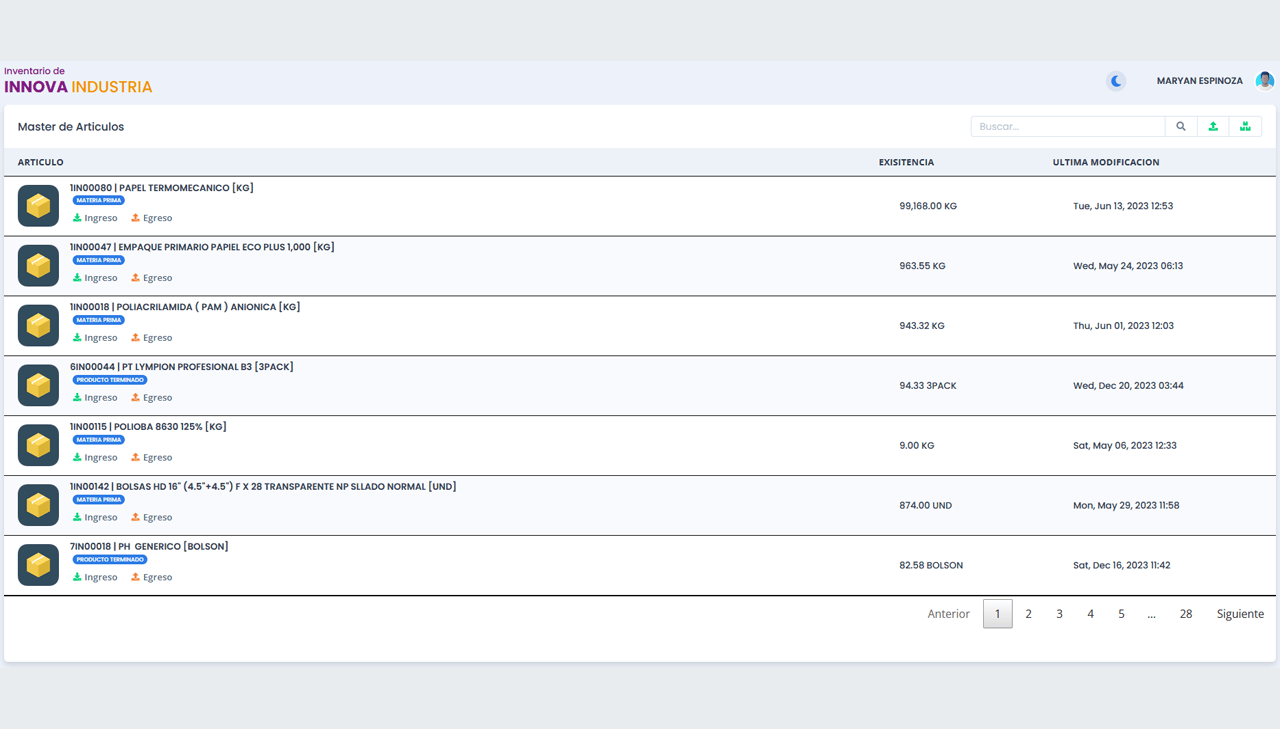 Inventory Management (Kardex)